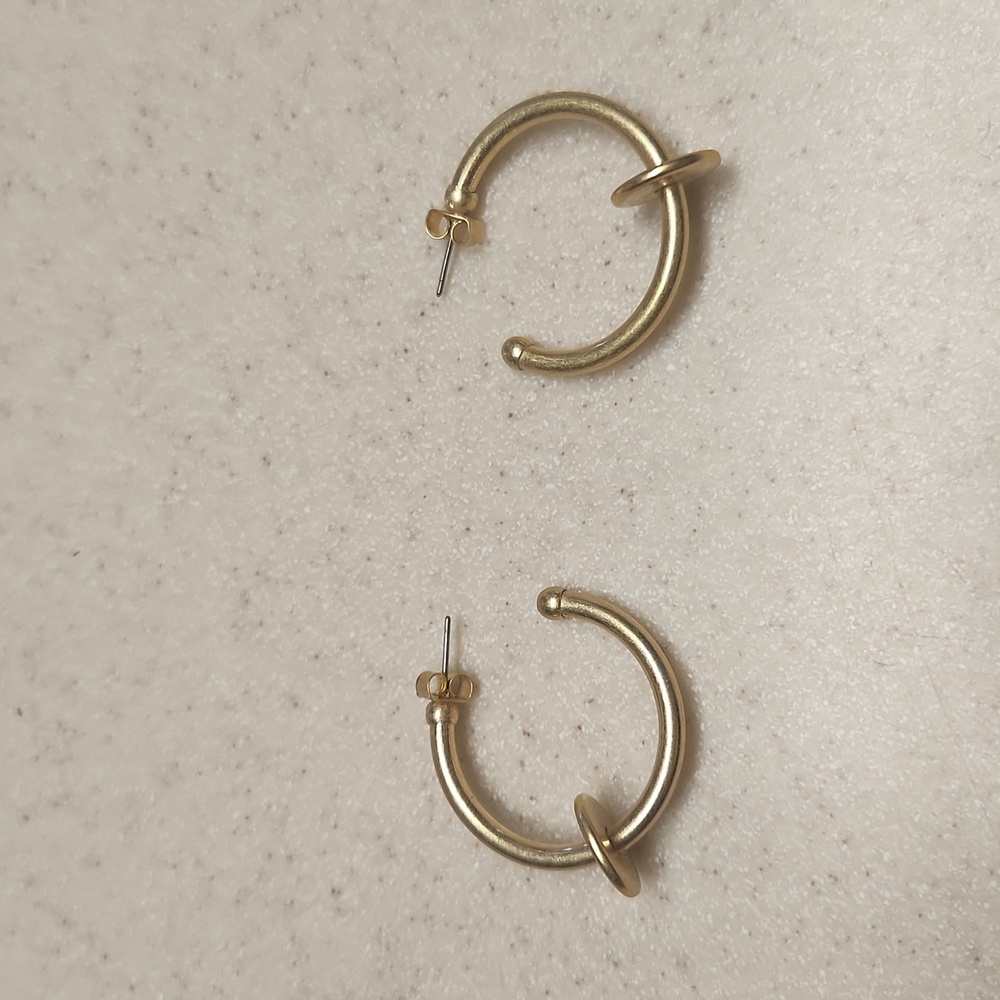 Gold Hoop Earrings, GUC - Picture 2 of 4